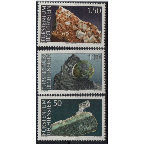 Liechtenstein Timbres Pierres Et Minéraux 1989