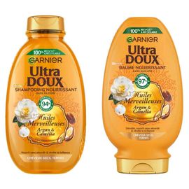 Garnier - Lot De Shampoing Et Baume Nourrissant Ultra Doux - Huiles Merveilleuse Argan & Camélia - 