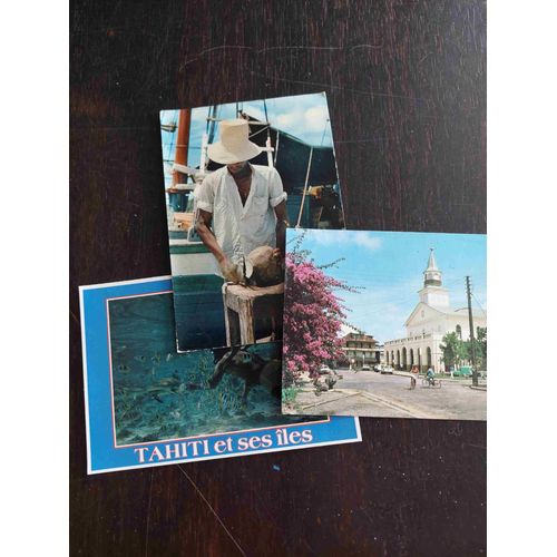 Lot De 3 Cartes Postales Tom Français : Tahiti, Guyane, Antilles
