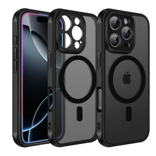 Coque Mat Magnétique Pour Iphone 16 Pro Max, Compatible Avec Magsafe, Protection D'objectif ,Coque Translucide Arrière Antichoc - Hqselection®