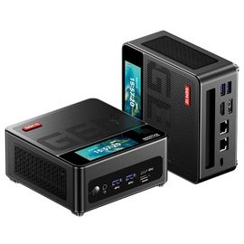 Mini PC AOOSTAR GEM12 Pro Max avec écran, déverrouillage par empreinte digitale, AMD Ryzen 7 8845HS 8 coeurs - 5.1 Ghz max - Ram 32 Go - SSD 1 To, HDMI,DP,2 ports USB 4,écran 4,Wi-Fi 6,Bluetooth 5.2