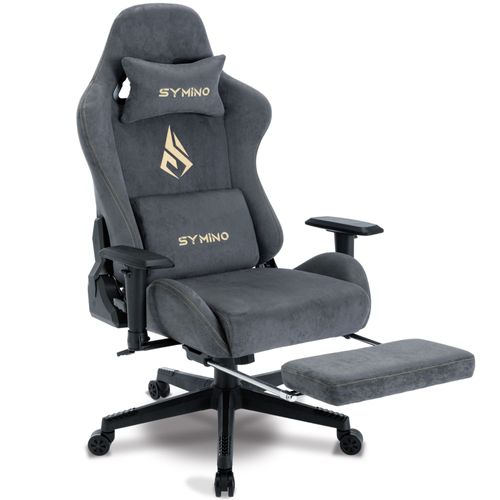 Chaise De Bureau Ergonomique Symino Mp Racing Seat Design 200 Kg Capacité Portante Chaise De Jeu Pivotante Avec Repose - Pieds Gris