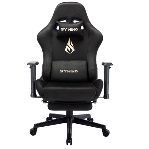 Chaise De Bureau Ergonomique Symino Mp Racing Seat Design 200 Kg Capacité Portante Chaise De Jeu Pivotante Avec Repose - Pieds Noir