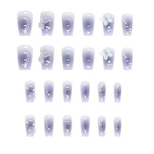 Presse Sur Les Ongles Longs Faux Ongles Colle Brillante Sur Les Ongles Pour Les Femmes Plein Glitter Stick Sur Les Ongles 