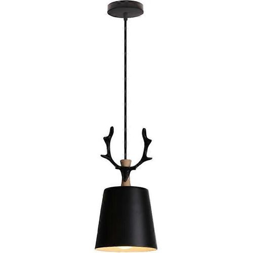 Lustre suspension minimaliste moderne fer forg E27 lustre dcoratif bois cerf cratif