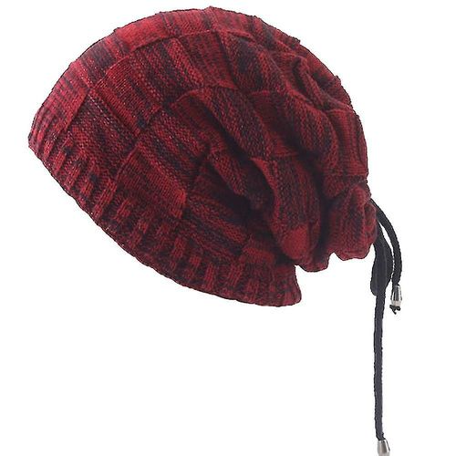 Hommes Slouch Beanie Bun Ponytail Hat Neck Snoop Tube Scarf Winter Warm Baggy Knitted Cap