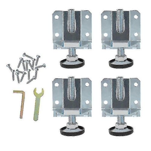 4 Pcs Pieds De Nivellement En Acier Inoxydable, Pieds De Nivellement De Banc Matériel Réglable
