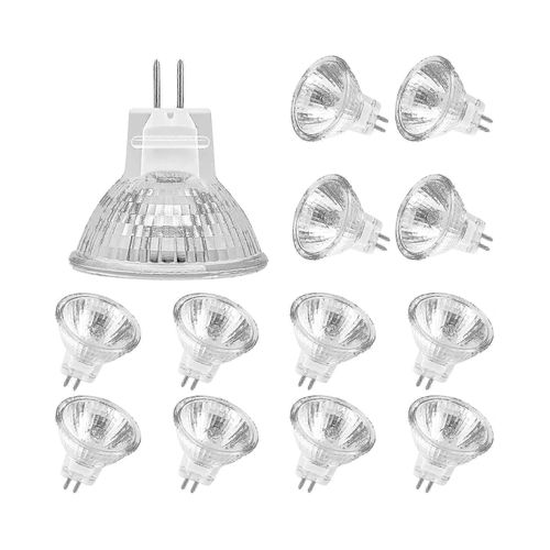 Ampoules Halogènes Mr11 (Paquet De 12), Lampe Halogène Gu4 12v 20w, Ampoule À Intensité Variable Mr11 Gu4 Couvercle En Verre Pour Plafonnier, Ampoule Halogène 2 Broches 2700k Blanc Chaud -