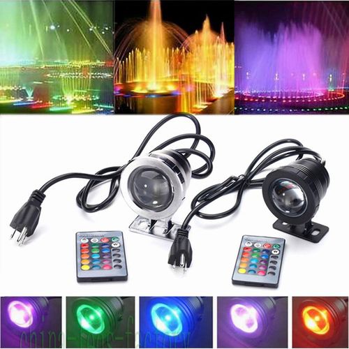 10w Rgb Multicolore Étanche Sous L¿eau Lumière Led Paysage Fontaine Étang Lampe Spotlight