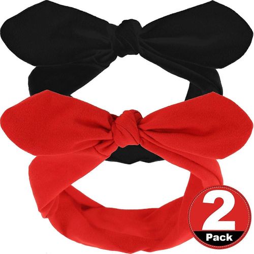 Red Black Hair Band Vintage Wire Headband Rabbit Ear Bow Headband Headwrap For Girls And Women