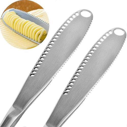 3 In 1 Slicer Curler Butter Knife With Serrated Edge - Perfect Butter Spreader Knife