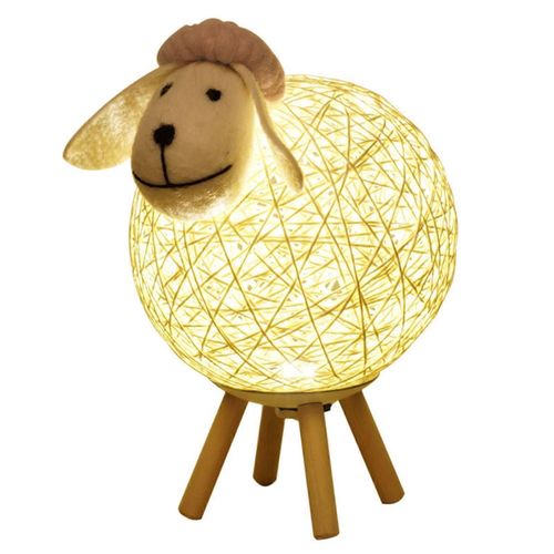 Gradation Leds Veilleuse Pour Enfants Mouton Mignon Télécommande Yarn-Ball Design Tissé À La Main Abat-Jour Moon Lamp Avec Fonction De Minuterie Lampe De Chambre D¿Enfant Usb Ba