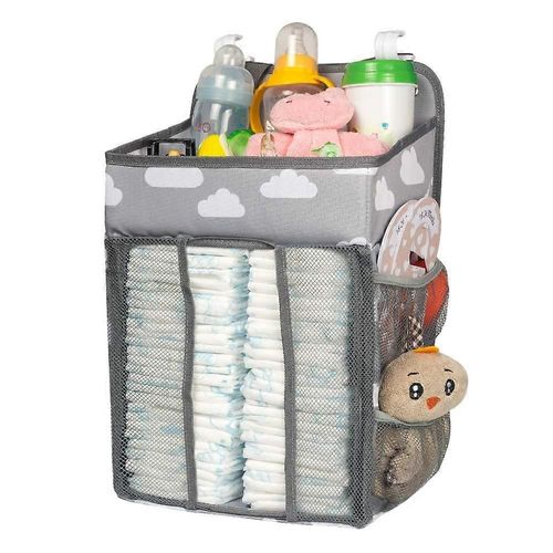 Sacs À Couches Pour Bébés, Organisateur De Crèche Suspendu Baby Shower, Gris Et Blanc Oxford Large Pour Garçons Filles