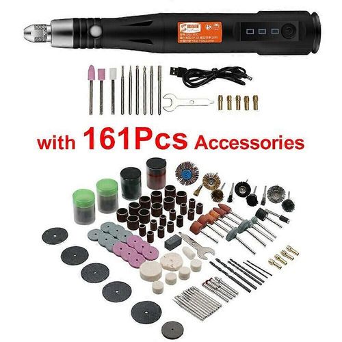 161pcs Électrique Micro Graveur Stylo Gravure Outils Kit Mini Bricolage Métal Verre Bois