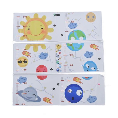 Autocollant mural de courbe de croissance de la taille des enfants Motif de planète PVC Mesure de la hauteur Autocollant mural pour chambre à coucher Chambre