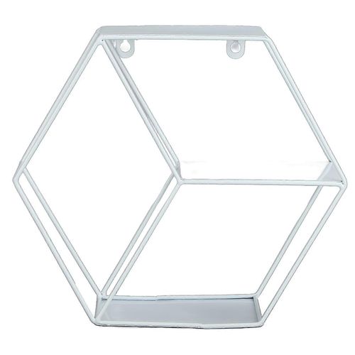 Étagères Hexagonales Simples En Fer Forgé Hexagonale Chambre À Coucher Salon Bureau Étagère Murale Décorationblanc