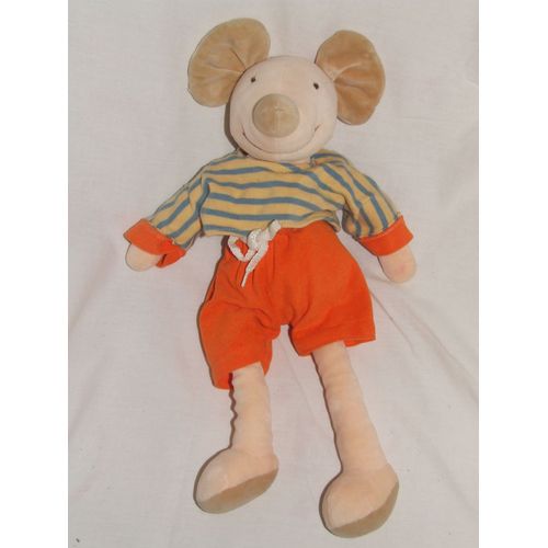 Souris Nounours Passeport Tendresse Orange 40 Cm