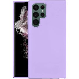 Coque Pour Samsung Galaxy S22 Ultra 5g 6.8"" Étui Rigide Lilas Silicone Liquide Doux Doublure Intérieure Microfibre Protège La Caméra Antidérapant Résistant Rayures