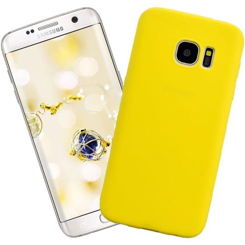 Coque Samsung Galaxy S7 Edge, Housse Protection Silicone Anti-Choc Gel Case,Ultra-Fine Tpu Silicone Souple Touché Doux, Adaptation Parfaite Etui Coque Pour Samsung Galaxy S7 Edge-Jaune