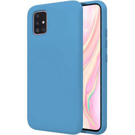 Coque Pour Samsung Galaxy A51 5g 6.5"" Étui Rigide Bleu Clair Silicone Liquide Premium Doux Doublure Intérieure En Microfibre Protège L'appareil Photo Antidérapant Résistant Saleté Rayures