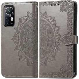 Coque Pour Xiaomi 12,Pu Cuir Crédit Fentes Fonction Stand Fermeture Magnétique Anti Choc Housse Pour Xiaomi 12 Gris