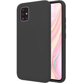 Coque Pour Samsung Galaxy A51 5g 6.5"" Étui Rigide Noire Silicone Liquide Premium Doux Doublure Intérieure En Microfibre Protège L'appareil Photo Antidérapant Résistant Saleté Rayures
