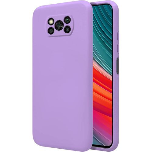 Coque Pour Xiaomi Poco X3 Nfc 6.67"" Étui Rigide Lila Silicone Liquide Premium Doux Doublure Intérieure En Microfibre Protège L'appareil Photo Antidérapant Résistant Saleté Rayures