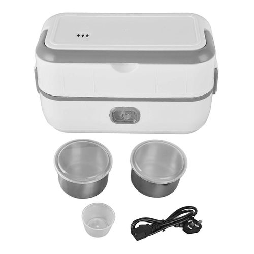 Boîte À Lunch Électrique Gris 1.2l Conservation De La Chaleur Anti Brûlure Boîte À Lunch De Cuisine En Acier Inoxydable De Qualité Alimentaire Prise Au 220v