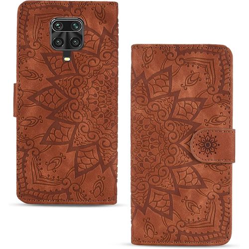 Coque Pour Xiaomi Redmi Note 9s/Note 9 Pro/Note 9 Pro Max Etui Housse Premium En Cuir Pu Rétro Pochette Fermeture Magnétique Flip Case Pochette De Portefeuille Pour Redmi Note 9s Brun