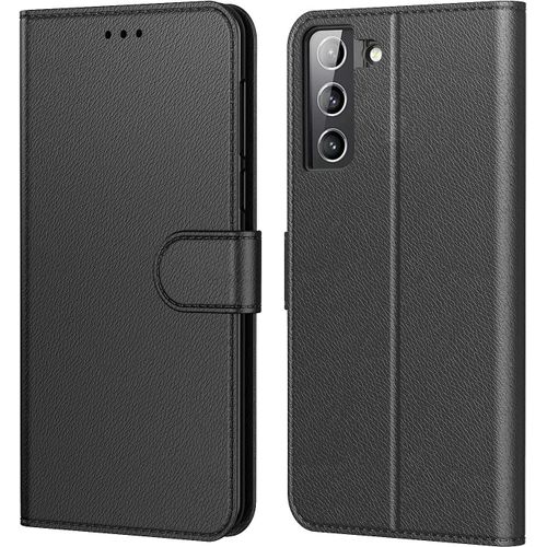 Coque Pour Samsung Galaxy S22+ 5g, Coque Samsung S22 Plus 5g, Etui Protection Housse Premium En Cuir Pu,Pochette Fermeture Magnétique,Flip Case Pour Galaxy S22+, Book Noir