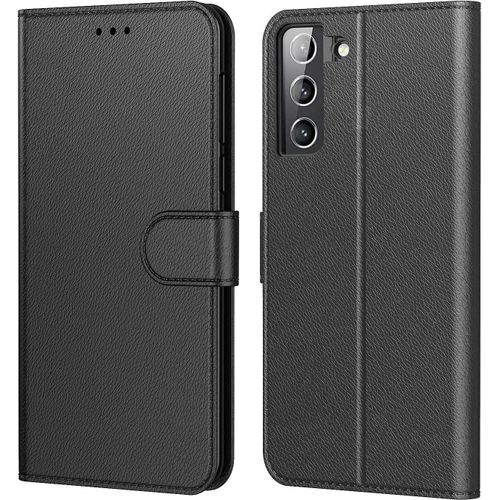 Coque Pour Samsung Galaxy S22+ 5g, Coque Samsung S22 Plus 5g, Etui Protection Housse Premium En Cuir Pu,Pochette Fermeture Magnétique,Flip Case Pour Galaxy S22+, Book Noir