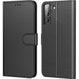 Coque Pour Samsung Galaxy S22+ 5g, Coque Samsung S22 Plus 5g, Etui Protection Housse Premium En Cuir Pu,Pochette Fermeture Magnétique,Flip Case Pour Galaxy S22+, Book Noir