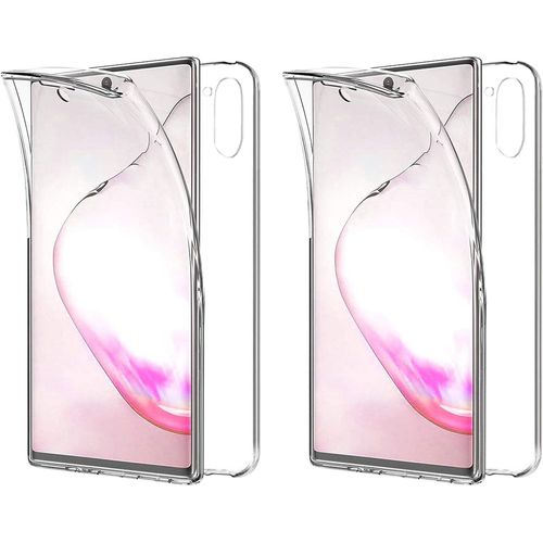 2x Coque Pour Samsung Galaxy Note 10 Samsung Galaxy Note10 5g 6.3"" Pack: Deux Unités Housse Transparent Complète Silicone Tpu Full Body 360 Degrés Intégral Protection Avant Arrière