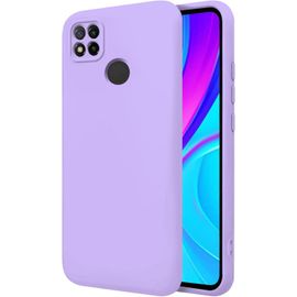 Coque Pour Xiaomi Redmi 9c 6.53"" Étui Rigide Lila Silicone Liquide Premium Doux Doublure Intérieure En Microfibre Protège L'appareil Photo Antidérapant Résistant Saleté Rayures