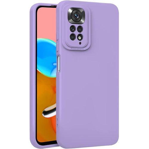 Coque Pour Xiaomi Redmi Note 11 6.43 Pouces Étui Rigide Lilas Silicone Liquide Doux Doublure Intérieure Microfibre Protège La Caméra Antidérapant Résistant Rayures