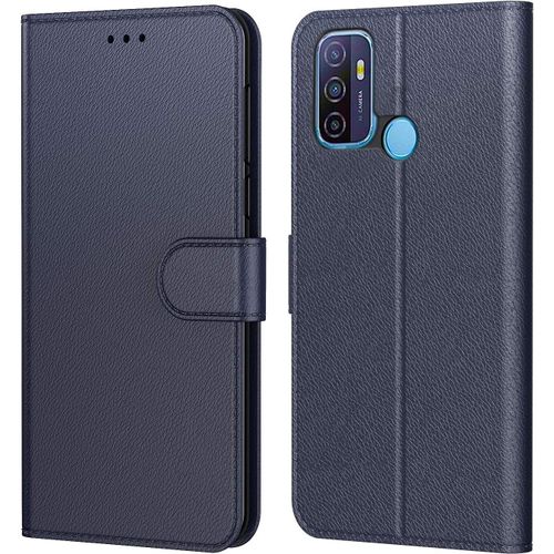 Coque Pour Oppo A53/A53s 2020, Pochette Protection Etui Housse Premium En Cuir Pu,Fermeture Magnétique,Plusieurs Couleurs Disponibles Pour Oppo A53/A53s 6,5 Pouces , Book Bleu