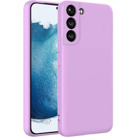 Coque Pour Samsung Galaxy S22 5g 6.1"" - Étui Rigide Lilas Silicone Liquide Doux Doublure Intérieure Microfibre Protège La Caméra Antidérapant Résistant Rayures