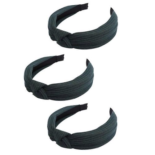 Knotted Headbands For Women Girls, 3 Pcs Wide Plain Turban Headband Fashion Cross Knot Hair Bands With Solid Colors