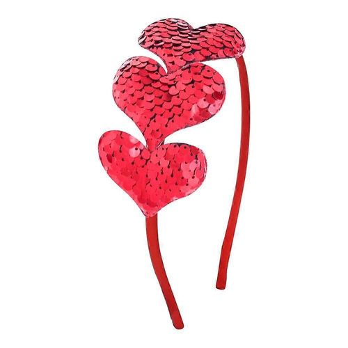 Valentine'S Day Heart Headbands For Women Girls Heart Glitter Headbands Heart Hair Hoops Heart Hair Accessories Heart Hair Band Glitter Heart Headwea