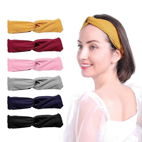 Women'S Headbands For Yoga, Running, And Sports - Set Of 6 Soft Hair Bands