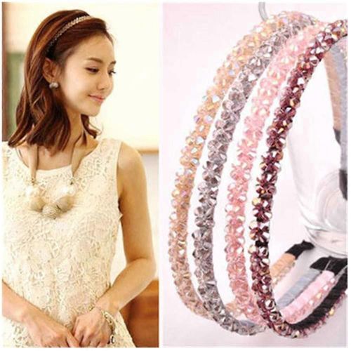 Crystal Rhinestone Headband For Women Girls - Thin Hair Hoop Fashion Accessory