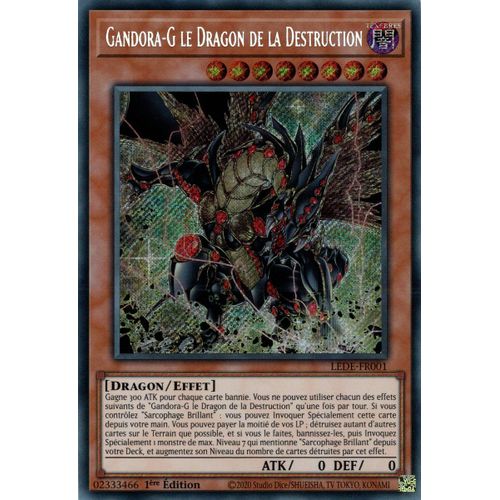Yu Gi Oh ! Gandora-G Le Dragon De La Destruction Lede-Fr001 Secret Rare En Français