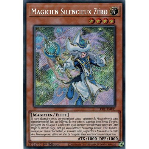 Yu Gi Oh ! Magicien Silencieux Zéro Lede-Fr003 Secret Rare En Français