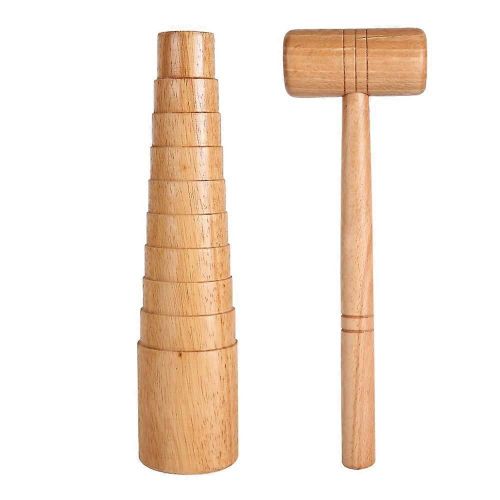 2 pcs/set en bois mandrin sizer fabrication de bijoux ajuster bracelet taille mesure bâton marteau outil ensemble