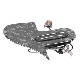 Dual Rail Mandoline Pickguard Loaded Prewired Pickup A500k B500k Potentiomètre (Noir)