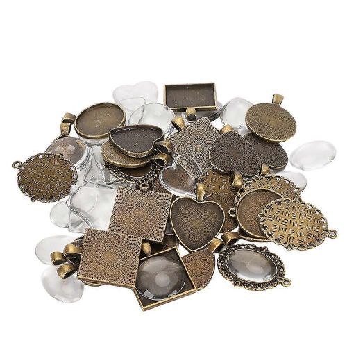 Coeur En Métal Dropshaped Ovel Pendentif Base Plateau Dômes En Verre Bijoux Diy Outil Accessoire