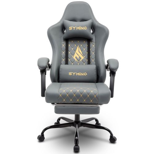 Chaise De Bureau Ergonomique Symino Fz Racing Seat Design 200 Kg Capacité Portante Chaise De Travail Pivotante Avec Repose - Pieds Gris