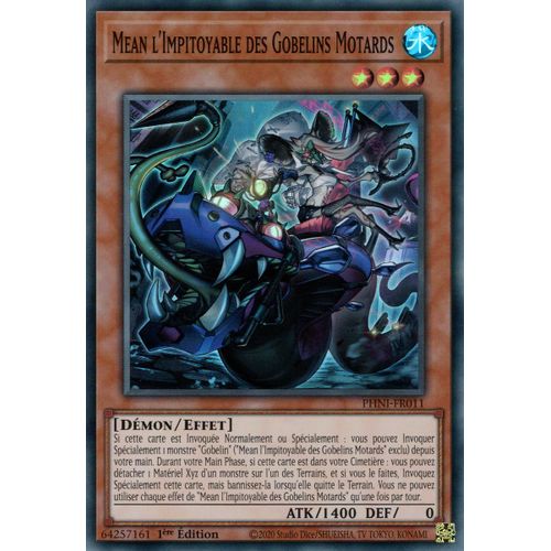 Yu Gi Oh ! Mean L'impitoyable Des Gobelins Motards Phni-Fr011 Super Rare En Français