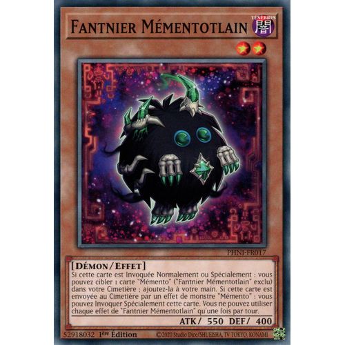 Yu Gi Oh ! Fantnier Mémentotlain Phni-Fr017 Commune En Français