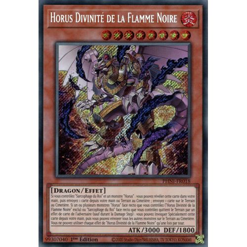 Yu Gi Oh ! Horus Divinité De La Flamme Noire Phni-Fr018 Secret Rare En Français